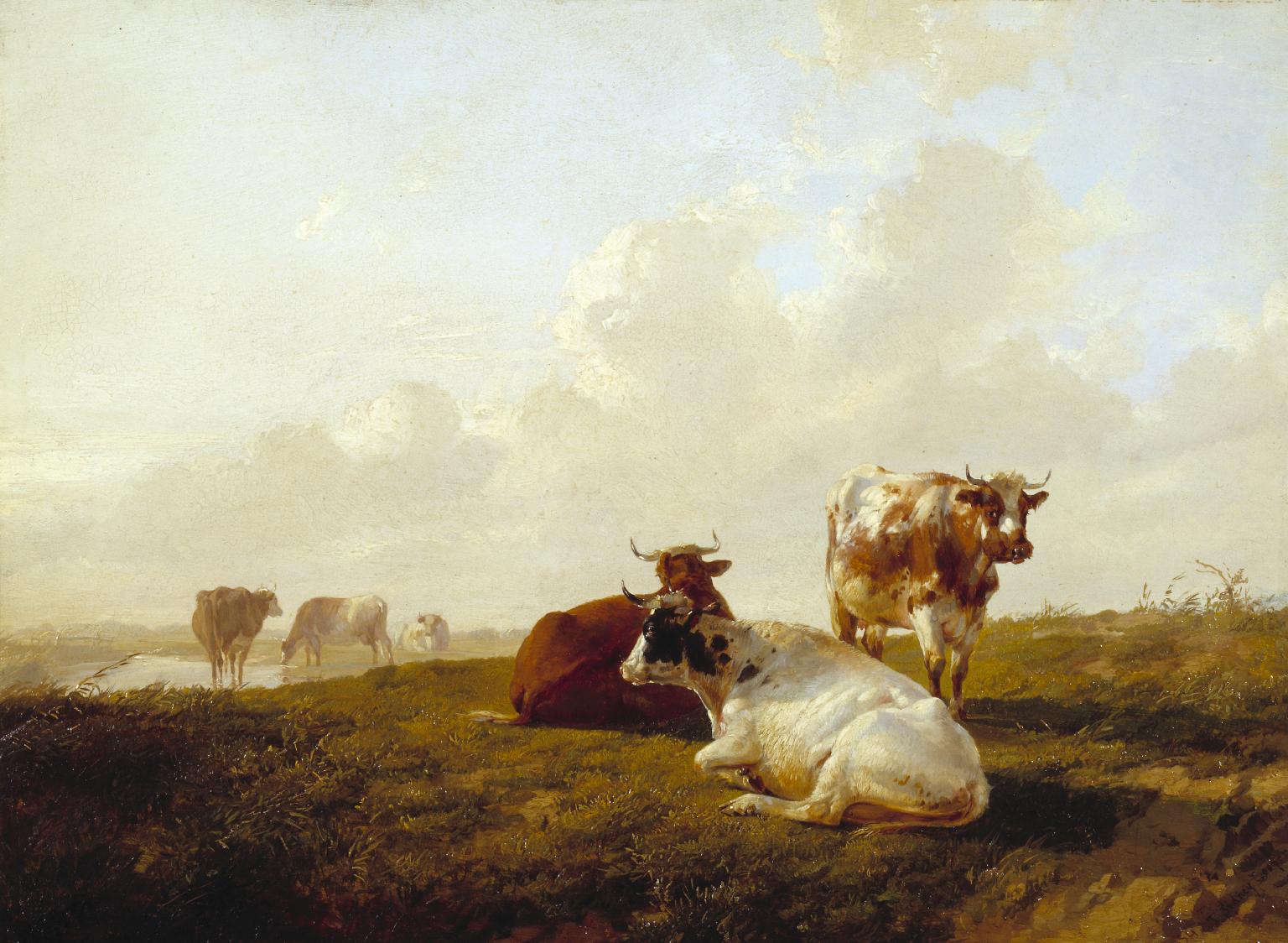 Landscape and Cattle 1854 Thomas Sidney Cooper 1803-1902 Bequeathed by Henry Vaughan 1900 http://www.tate.org.uk/art/work/N01800
