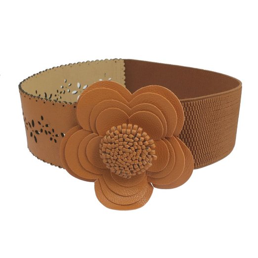 brown-faux-leather-flower-decor-hollow-out-elastic-cinch-waist-belt_2522079