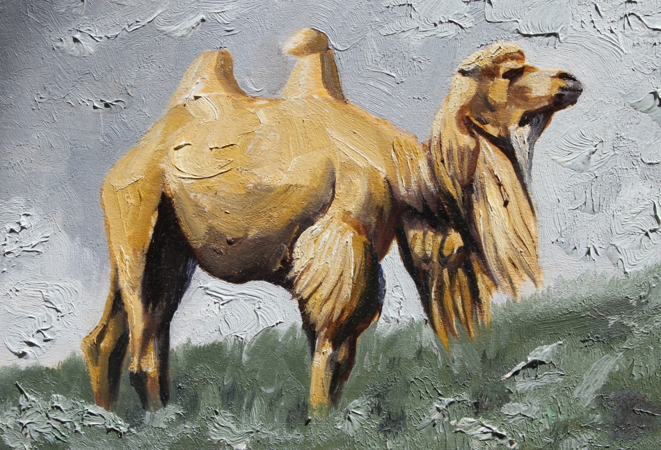 Handmade-oil-painting-on-canvas-industrious-camel-murals-minimalist-modern-home-decoration-abstract-oil-painting-art