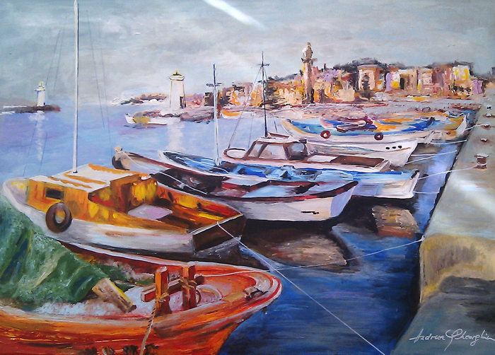 andreea-gheorghiu-boats-in-ayvalik-barci-marina-painting-contemporary-art1 (1)